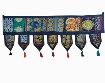 Blue Toran 1 Meter Patchwork Door Hanging Home Decorative Door Hanging Handmade Vintage Toran