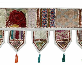 1 Meter Patchwork Toran Home Decorative Bohemian White Door Hanging Vintage Toran