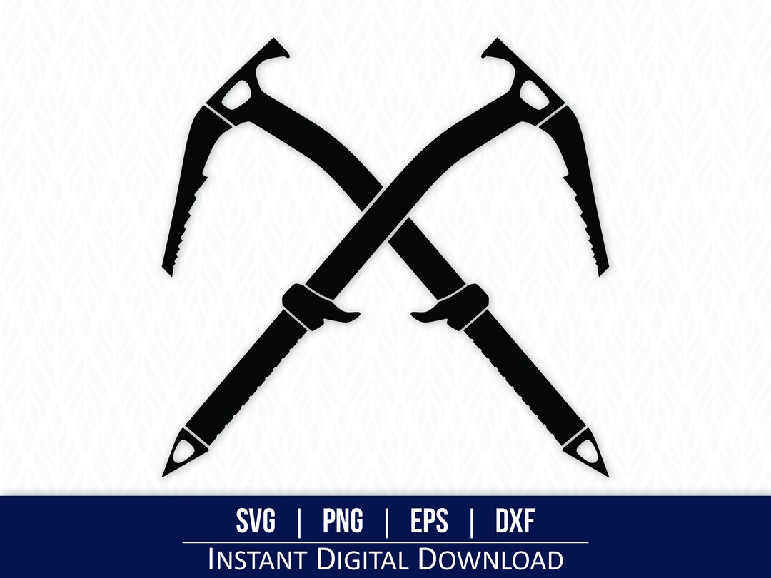 Ice Axe Svg, Ice Climbing Svg, Crossed Ice Picks Clipart Instant