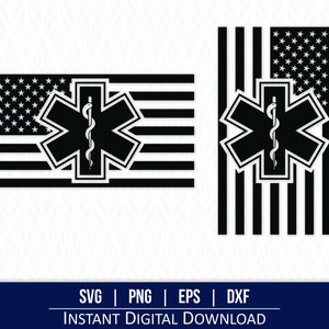 EMS svg, American Flag SVG, paramedic svg - Instant Digital Download - svg, png, dxf and eps included!