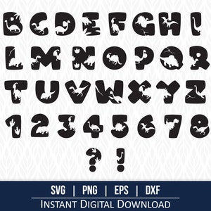 Dinosaur Font SVG: Laser Cut Alphabet & Numbers (Digital Download)