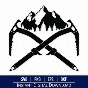 Ice Axe SVG: Climbing Clipart, Cut File (Digital Download)