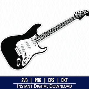 Elektrische gitaar SVG - directe digitale download - svg, png, dxf en eps inbegrepen!