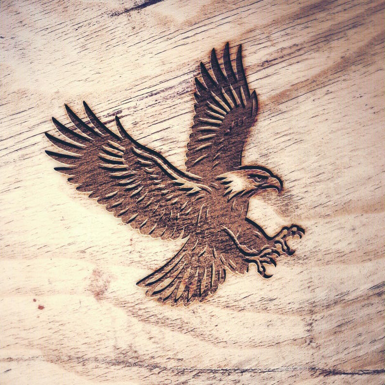 Flying Bald Eagle SVG: Wildlife Clipart, Laser Cut File (digital ...