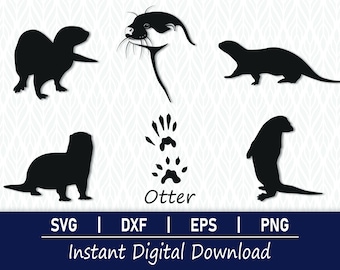 Otter svg - directe digitale download - svg, png, dxf en eps inbegrepen!