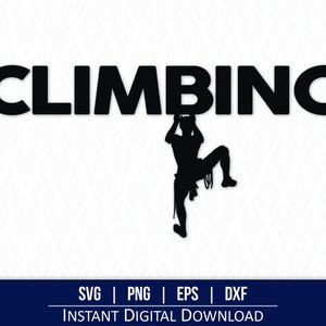 Escalada en roca SVG - Descarga digital instantánea: ¡svg, png, dxf y eps incluidos!