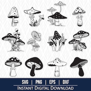 Mushroom SVG, mushroom png, mushroom clipart - Instant Digital Download - svg, png, dxf and eps included!