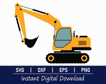Excavator SVG: Construction Vehicle Clipart (Digital Download)