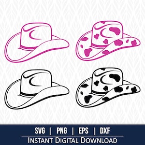 Chapéu de Cowboy e Cowgirl SVG - Download digital instantâneo - svg, png, dxf e eps incluídos!
