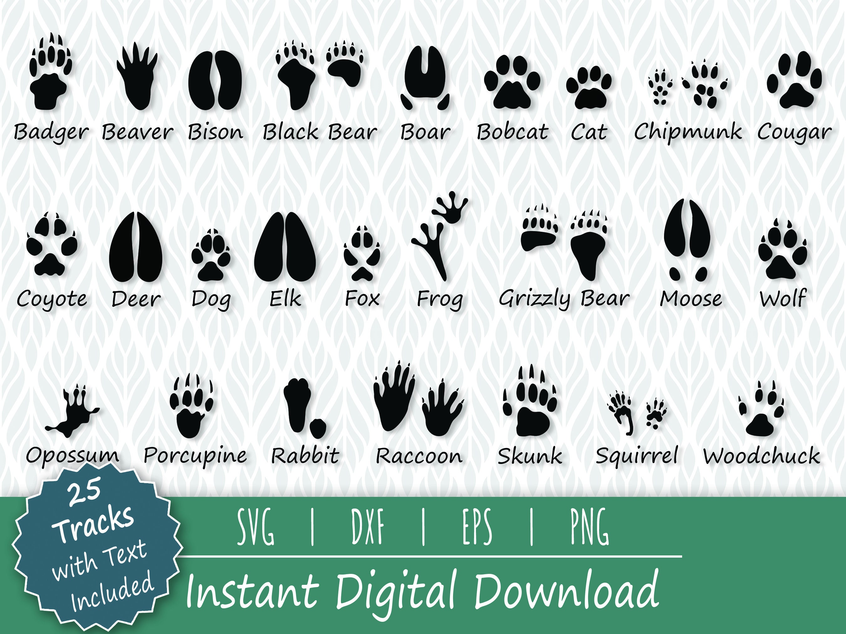 Deer Hoof Print Silhouette SVG, Svg, Dxf, Cricut, Silhouette Cut File,  Instant Download 