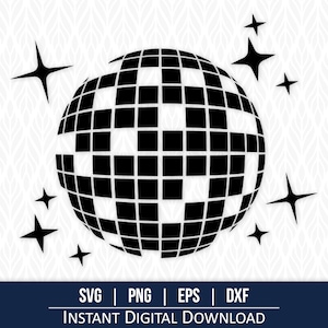 Discobal svg, dans svg, jaren 70 svg, sparkle svg - directe digitale download - svg, png, dxf en eps inbegrepen!