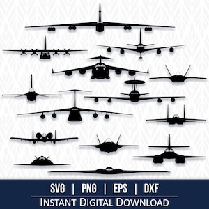 Aviões da Força Aérea SVG - Download digital instantâneo - ótimo para Cricut, Silhouette e cortadores a laser