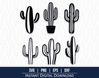 Cactus SVG Clipart: Succulent Plant Designs (Digital Download)