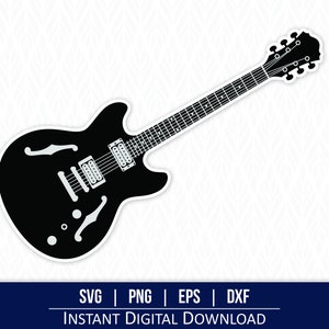 Clipart SVG per chitarra elettrica: grafica vettoriale musicale (download digitale)