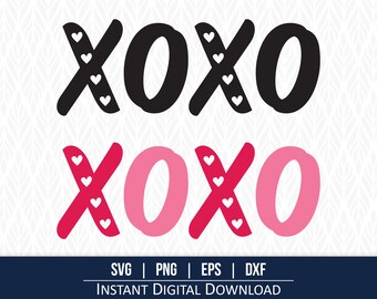 XOXO Hearts SVG: Valentine's Day Kisses (Digital Download)