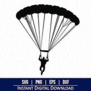 Skydiver SVG: Parachute, Base Jumper Clipart (Digital Download)