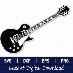 Elektrische gitaar SVG - directe digitale download - svg, png, dxf en eps inbegrepen!