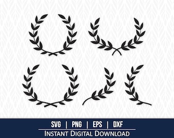 Laurel Leaves SVG - Instant Digital Download - svg, png, dxf and eps included!
