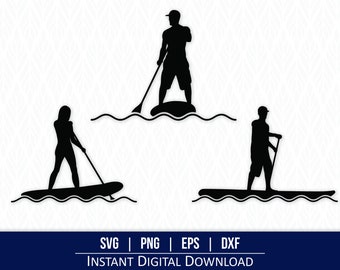 Paddle Board SVG - Sofortiger digitaler Download - svg, png, dxf und eps inklusive!