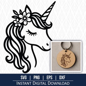 Unicorn SVG File for Cricut & Silhouette | Cute Floral Unicorn Clipart | Magical Unicorn svg dxf eps png Digital Download