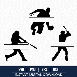Monograma SVG de división de béisbol - Descarga digital instantánea: ¡svg, png, dxf y eps incluidos!