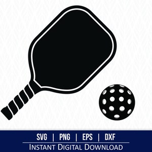 Pickleball SVG, palla e racchetta da Pickleball svg - Download digitale istantaneo - inclusi svg, png, dxf ed eps!