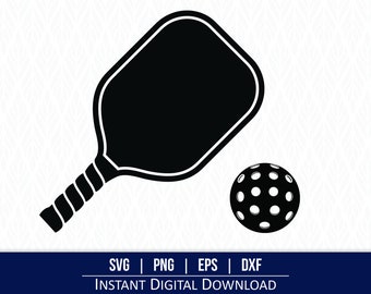Pickleball SVG, Pickleball ball and paddle svg - Instant Digital Download - svg, png, dxf and eps included!