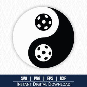 Pickleball Yin Yang svg - Download digitale immediato - inclusi svg, png, dxf ed eps!