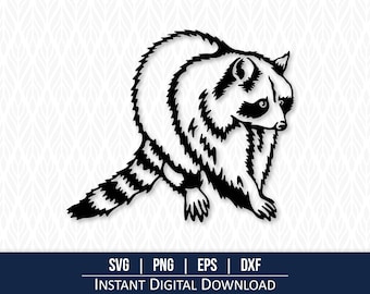 Mapache SVG - Descarga digital instantánea: ¡svg, png, dxf y eps incluidos!