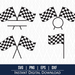 Checkered Flagge SVG: Racing Clipart, Tortenstecker (digitaler Download)