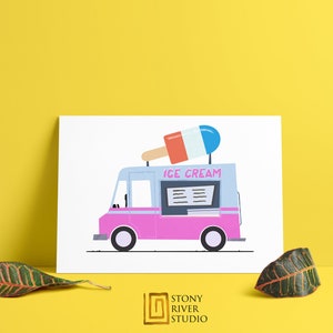 Ice Cream Truck Print, Ice Cream Print, Food truck art, Ice Cream Art, Kids truck print, Novelty Truck, Vehicle, Wall Art, Decor, JPEG, JPG