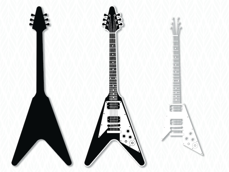 Electric Guitar SVG Flying V Guitar SVG Music Svg Guitar Etsy
