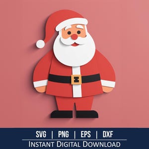 Père Noël - téléchargement numérique instantané - svg, png, dxf et eps inclus !