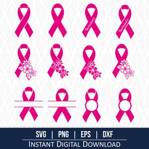 Breast Cancer Awareness Ribbon SVG Clipart (Digital Download)