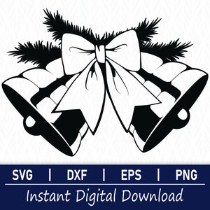 Cloches de Noël SVG - téléchargement numérique instantané - svg, png, dxf et eps inclus !