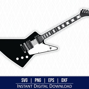 Elektrische gitaar SVG - directe digitale download - svg, png, dxf en eps inbegrepen!