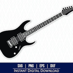 Elektrische gitaar SVG - directe digitale download - svg, png, dxf en eps inbegrepen!