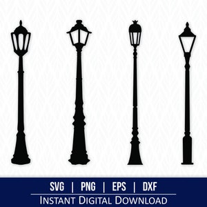 Straatlantaarn SVG, straatlantaarn clipart - directe digitale download - svg, png, dxf en eps inbegrepen!