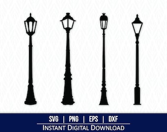 Farola SVG (descarga digital): Poste de luz exterior