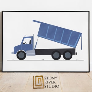 Dump Truck Print: Construction Bedroom Wall Art (Digital Download)