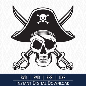 Pirate Skull SVG: Cut File Clipart (Digital Download)