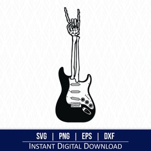 Guitar skeleton SVG - Instant Digital Download - svg, png, dxf and eps included!