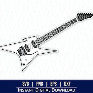 Elektrische gitaar SVG - directe digitale download - svg, png, dxf en eps inbegrepen!
