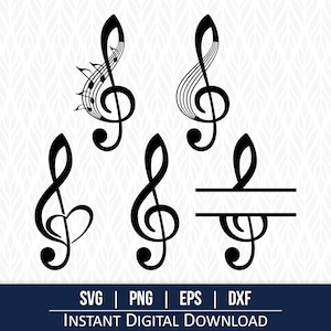 Violinschlüssel SVG, Musik svg, Musiker svg, Musiknote Clipart - sofortiger digitaler Download - svg, png, dxf und eps enthalten!