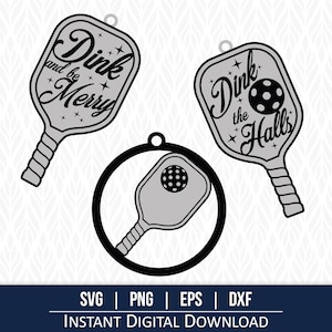 Pickleball Ornament SVG, Pickleball Ornament Cut File, Laser Cut File - Instant Digital Download - svg, png, dxf and eps included!