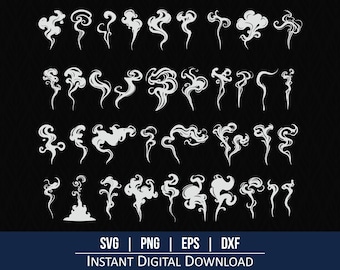 Wispy Smoke Effects: 37 SVG Designs (Digital Download)