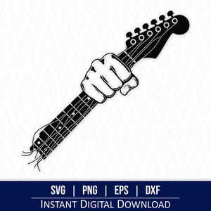 Rock and Roll gitaar SVG - directe digitale download - svg, png, dxf en eps inbegrepen!