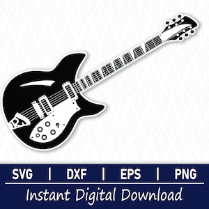 Elektrische gitaar SVG - directe digitale download - svg, png, dxf en eps inbegrepen!