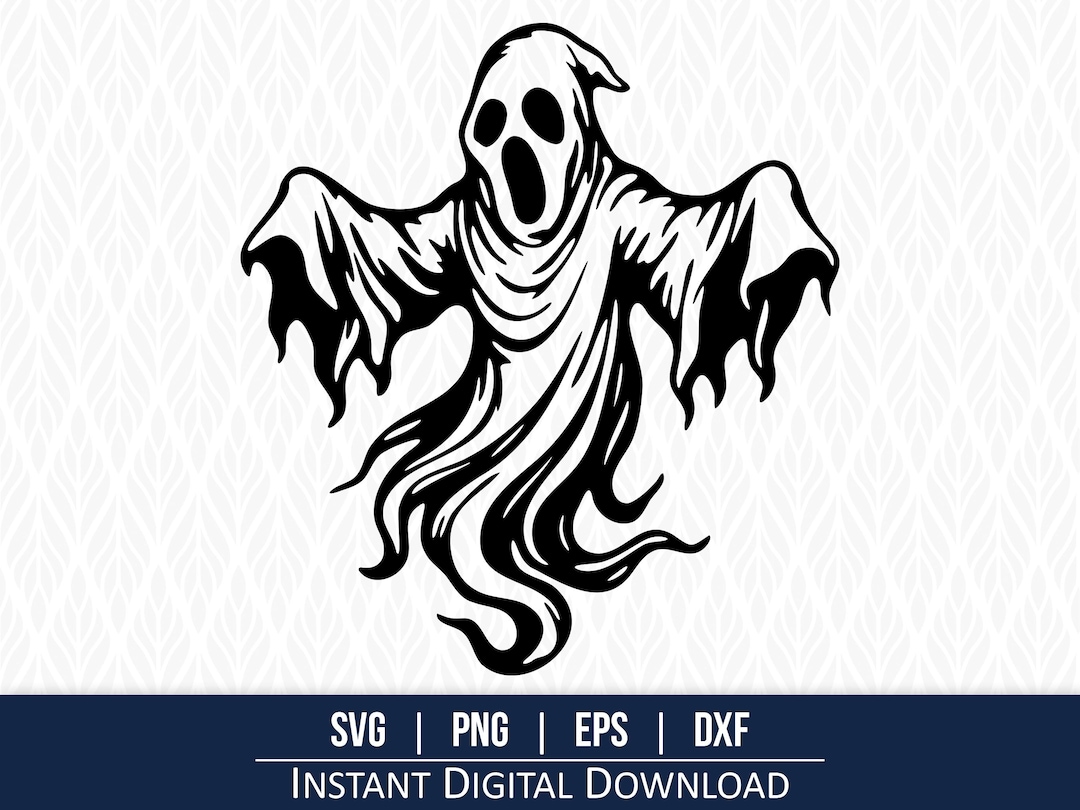 Ghost Using Computer Svg Halloween Ghost SVG - Scary Ghost (digital Download): Halloween Png - Etsy