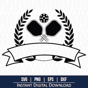 Banner de Pickleball SVG, Campeão de Pickleball, Clipart de Prêmio de Pickleball - Download digital instantâneo - svg, png, dxf e eps incluídos!